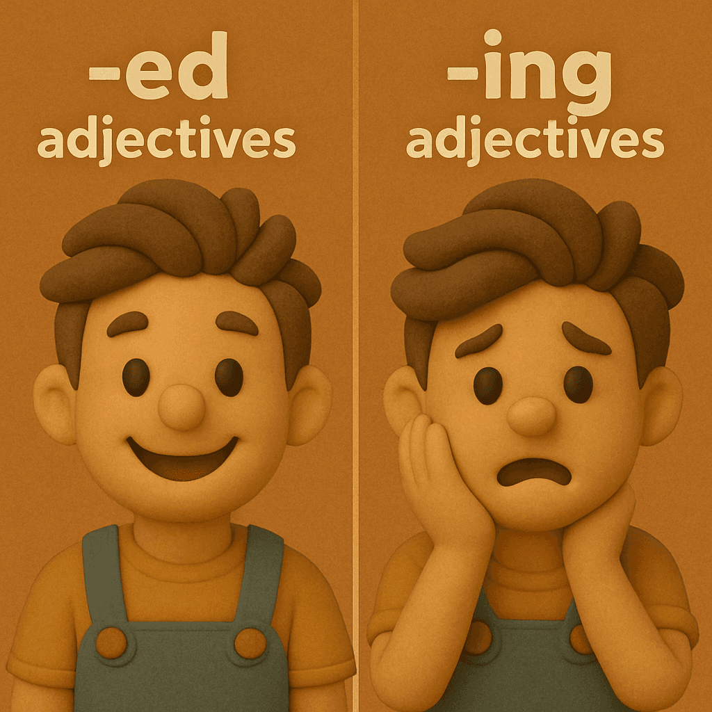 Terminaciones -ed o -ing para adjetivos en inglés